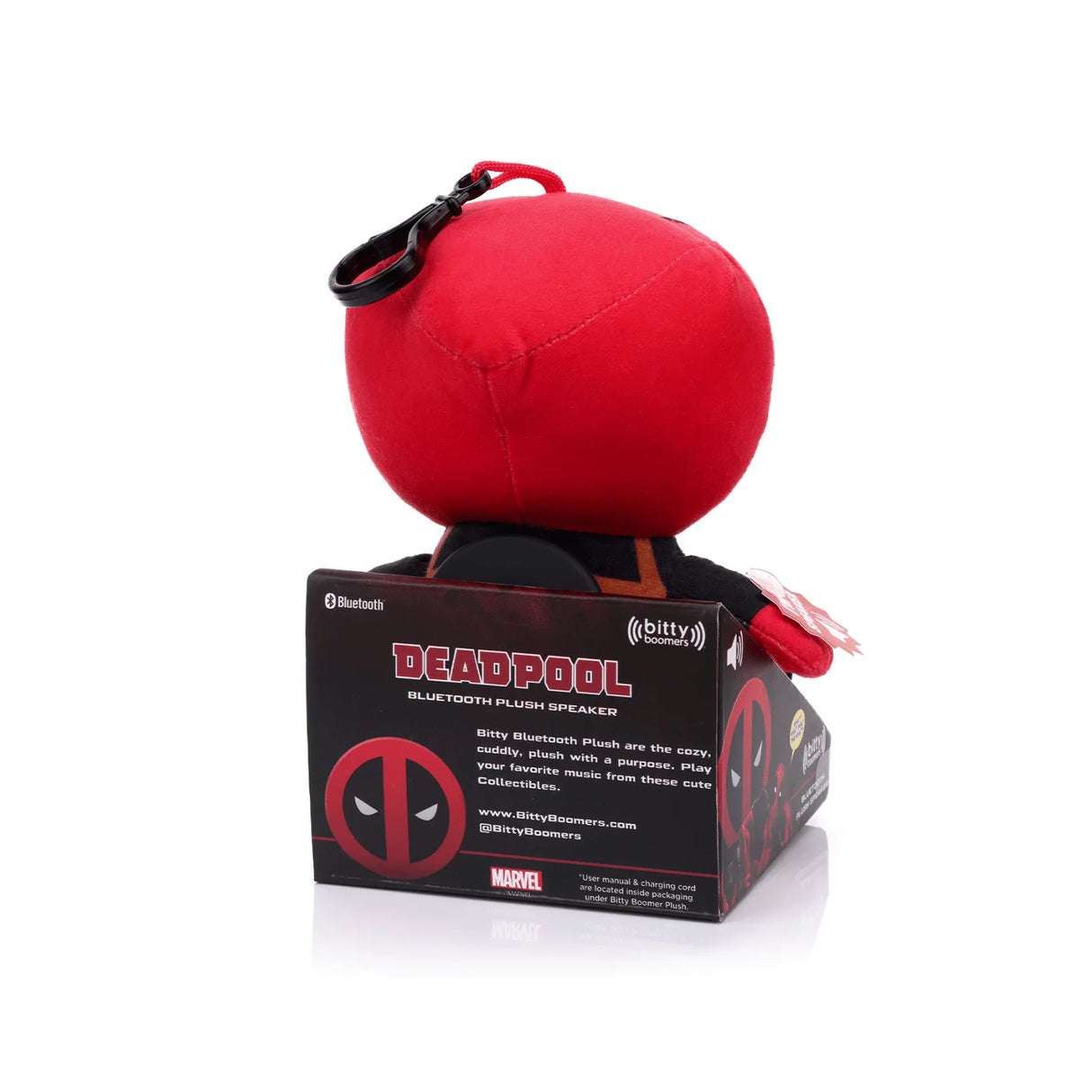 Parlante Bluetooth Temático de Felpa tipo Peluche DeadPool- Bitty Boomers de 5.5 pulgadas
