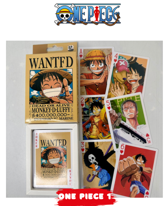 Naipes de One Piece (54 Cartas) – Baraja Anime Coleccionable Ideal para Regalo