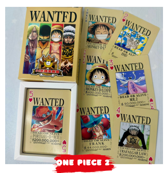 Naipes de One Piece (54 Cartas) – Baraja Anime Coleccionable Ideal para Regalo