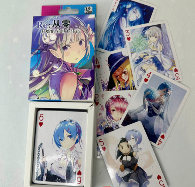 Naipes de Re:Zero- Starting Life in Another World (54 Cartas) – Baraja Anime Coleccionable Ideal para Regalo