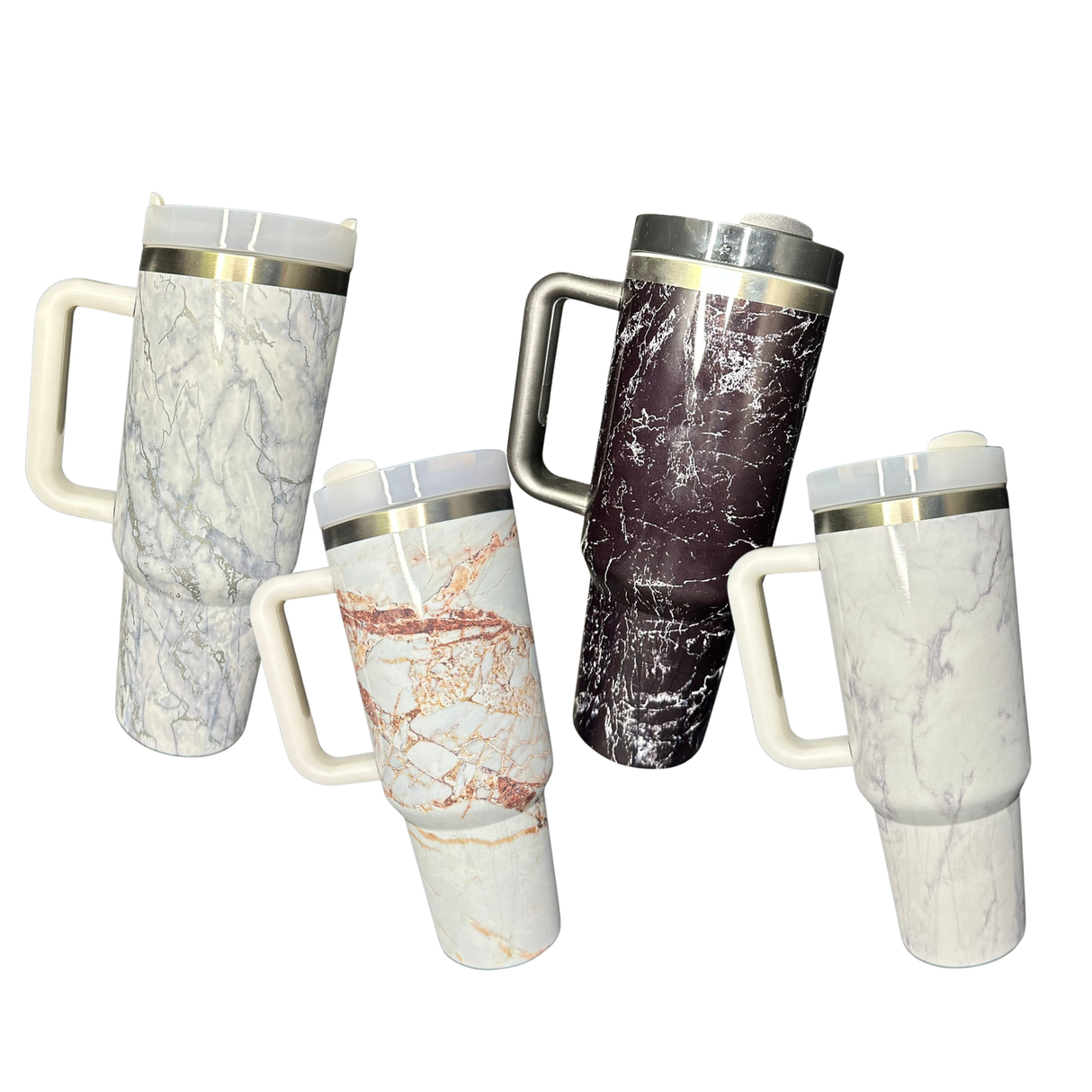 Vaso Térmico de Acero Inoxidable Marmol Style Doble Tapa – Doble Pared 40oz