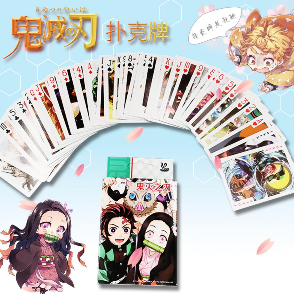 Naipes de Demon Slayer (54 Cartas) – Baraja Anime Coleccionable Ideal para Regalo