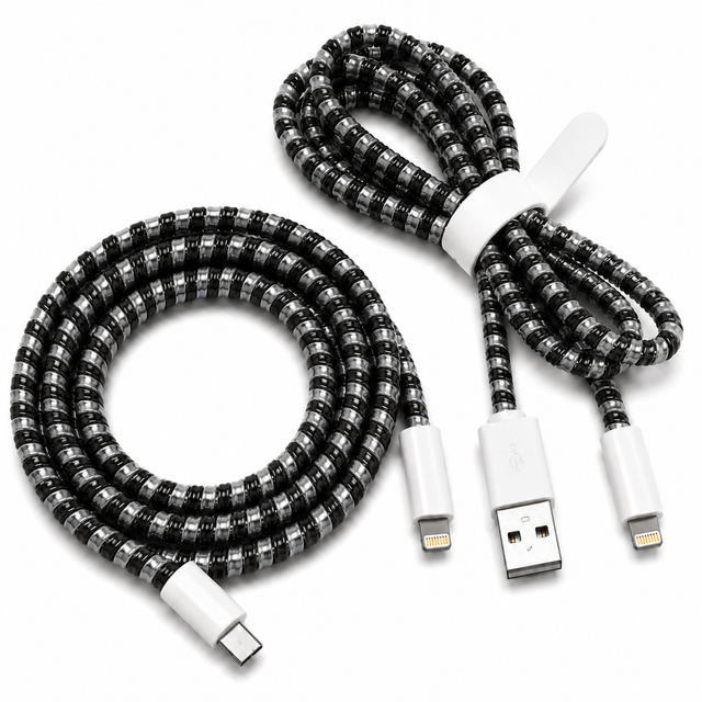 Cable Wrap Negros- Protector para Cables