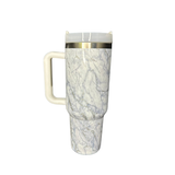 Vaso Térmico de Acero Inoxidable Marmol Style Doble Tapa – Doble Pared 40oz