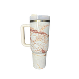 Vaso Térmico de Acero Inoxidable Marmol Style Doble Tapa – Doble Pared 40oz