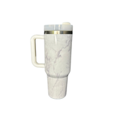 Vaso Térmico de Acero Inoxidable Marmol Style Doble Tapa – Doble Pared 40oz