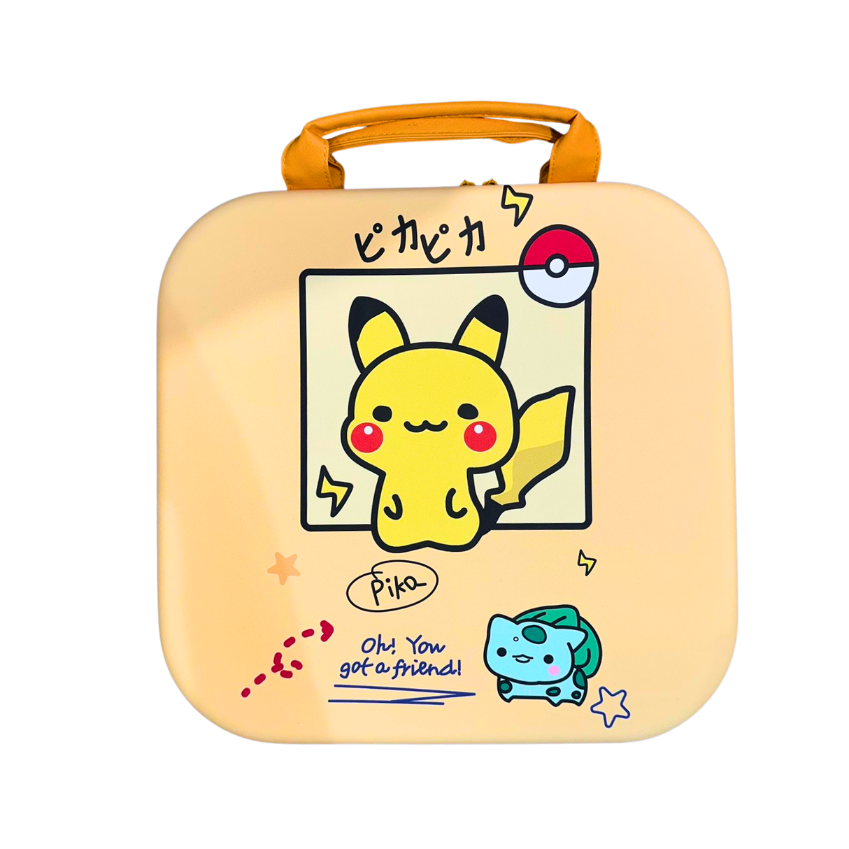Estuche Cuadrado Pikachu para Nintendo Switch – Protector Rígido con Compartimentos para Consola, Joy-Con, Cargador y Accesorios