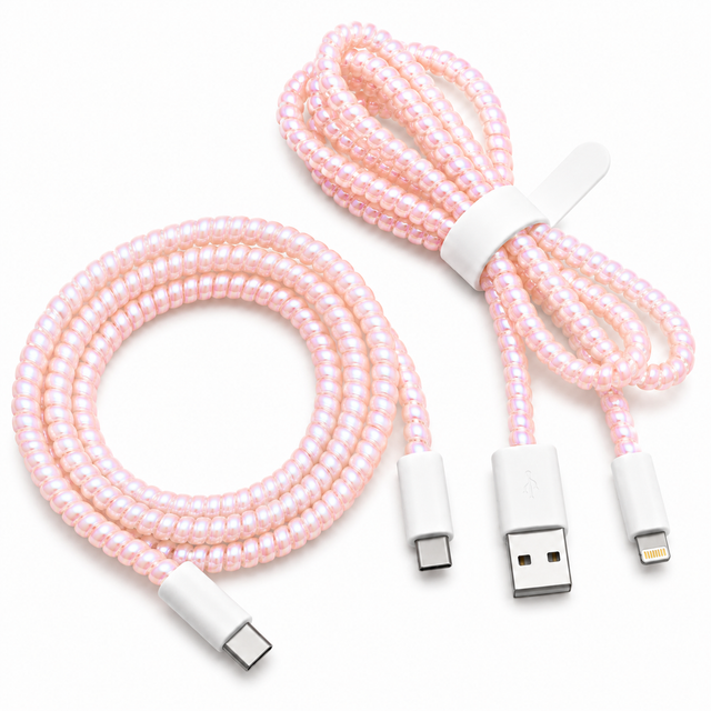 Cable Wrap Rosados - Protector para Cables