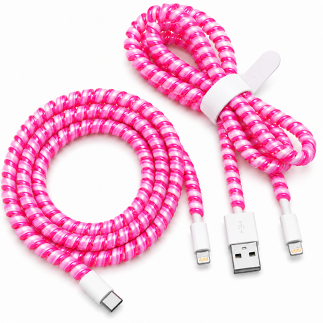 Cable Wrap Rosados - Protector para Cables