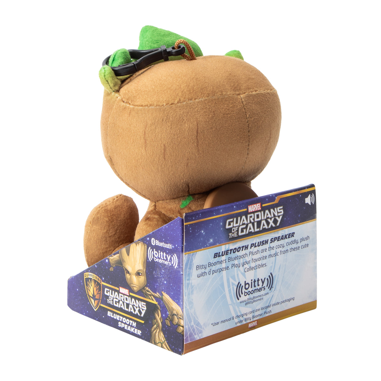 Parlante Bluetooth Temático de Felpa tipo Peluche Groot- Bitty Boomers de 5.5 pulgadas
