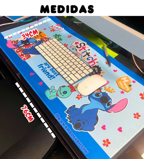 Mousepad Temático Alfombrilla PC- Kawaii – Stitch- Tamaño XL