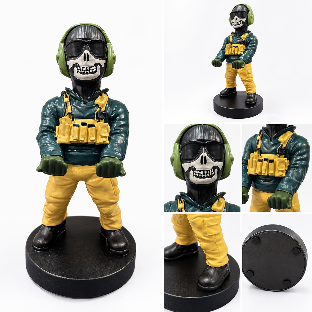 Soporte para Celular y Control Figura Coleccionable Ghost (20–23cm) – Organizador de Escritorio Gamer y Geek