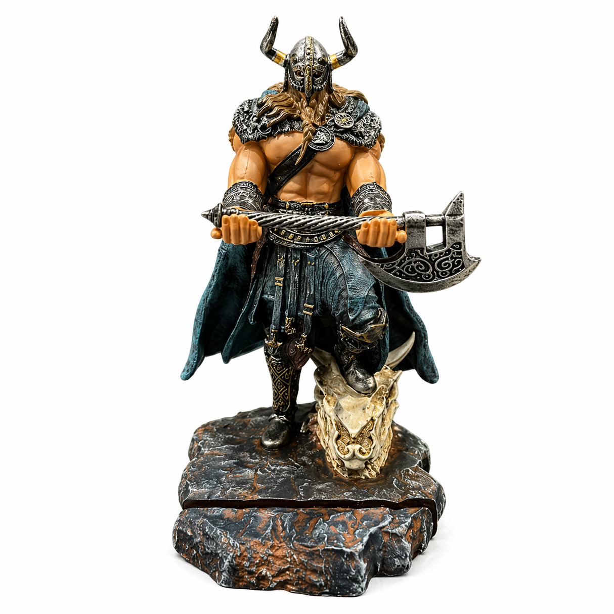 Soporte para Celular y Control Figura Coleccionable Vikingo (20–23cm) – Organizador de Escritorio Gamer y Geek