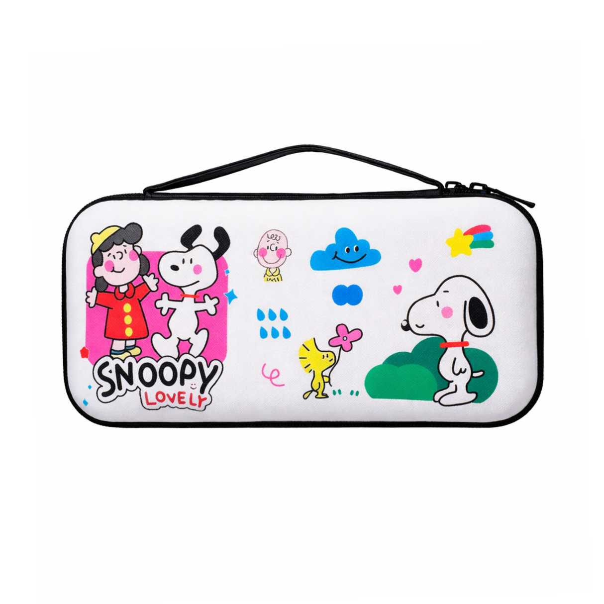 Estuche Snoopy para Nintendo Switch, OLED y Switch Lite – Protector Rígido Antigolpes con Espacio para Juegos (26 x 12 x 4.9 cm)