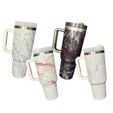 Vaso Térmico de Acero Inoxidable Marmol Style Doble Tapa – Doble Pared 40oz