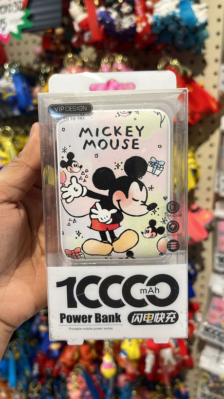 Power Bank Temático Mickey Mouse– Cargador Portátil 10,000 mAH, USB/Tipo-C