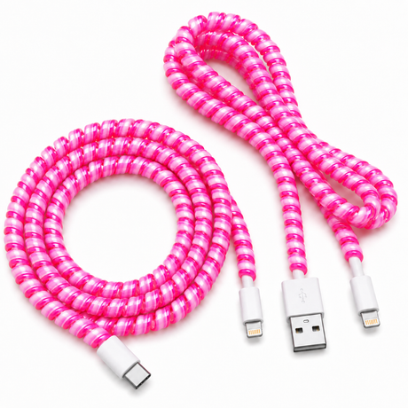 Cable Wrap Rosados - Protector para Cables